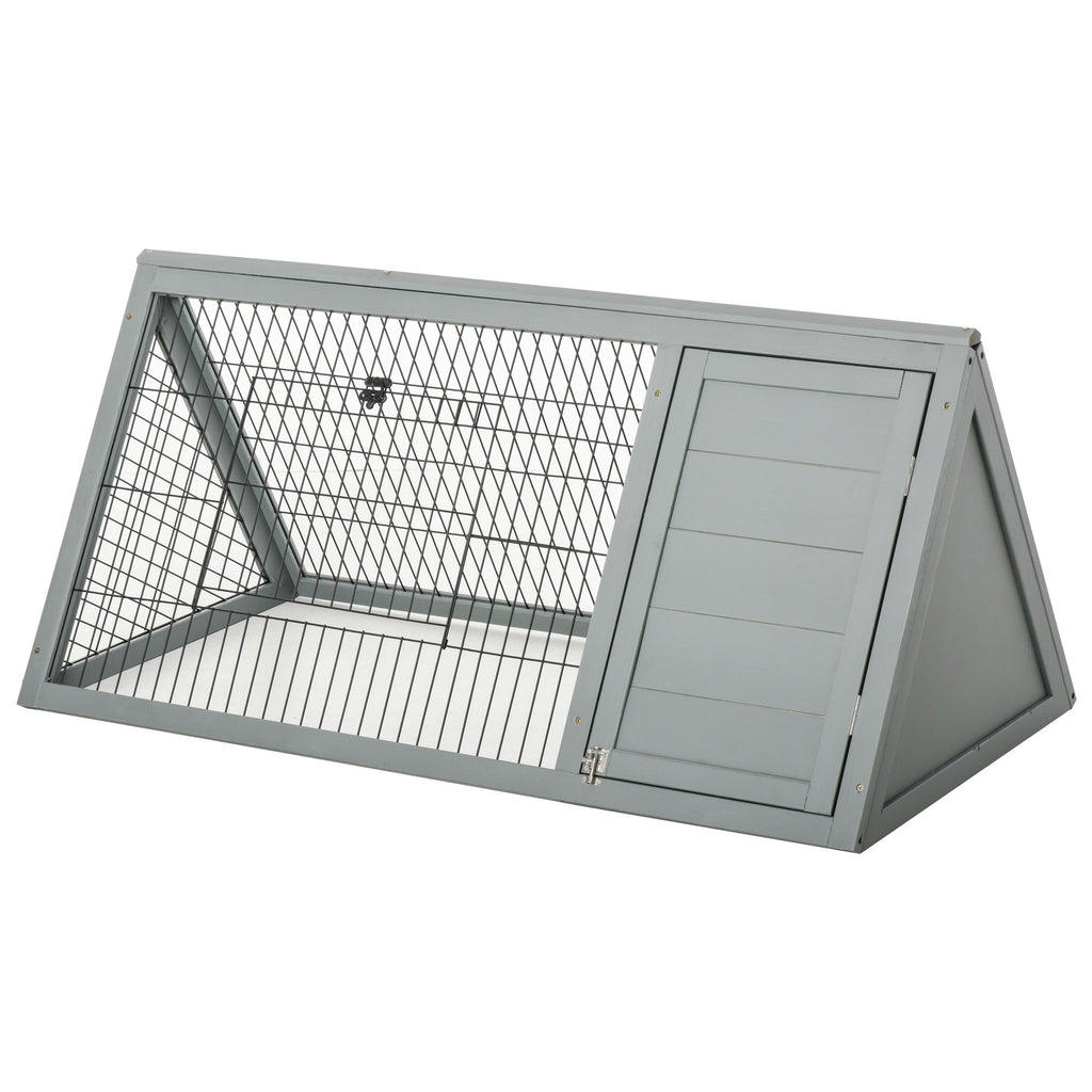 Portable furniture-style Rabbit Hutch with Outdoor Run and Ventilated Wire Enclosure