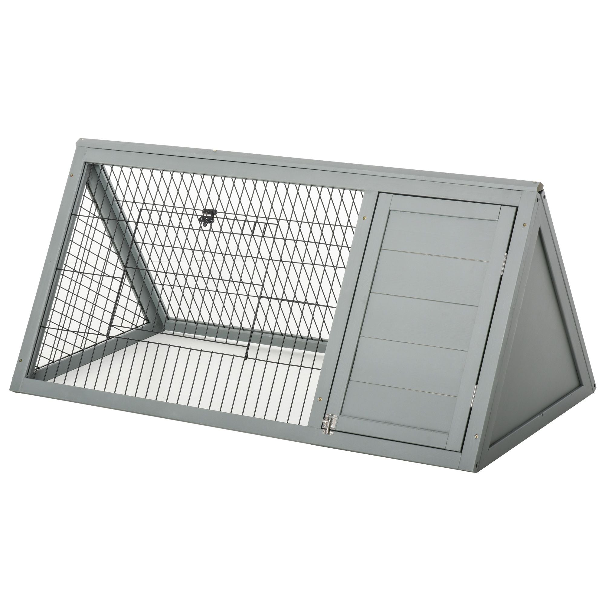 Portable furniture-style Rabbit Hutch with Outdoor Run and Ventilated Wire Enclosure