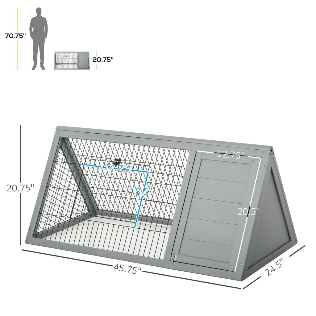 Portable furniture-style Rabbit Hutch with Outdoor Run and Ventilated Wire Enclosure