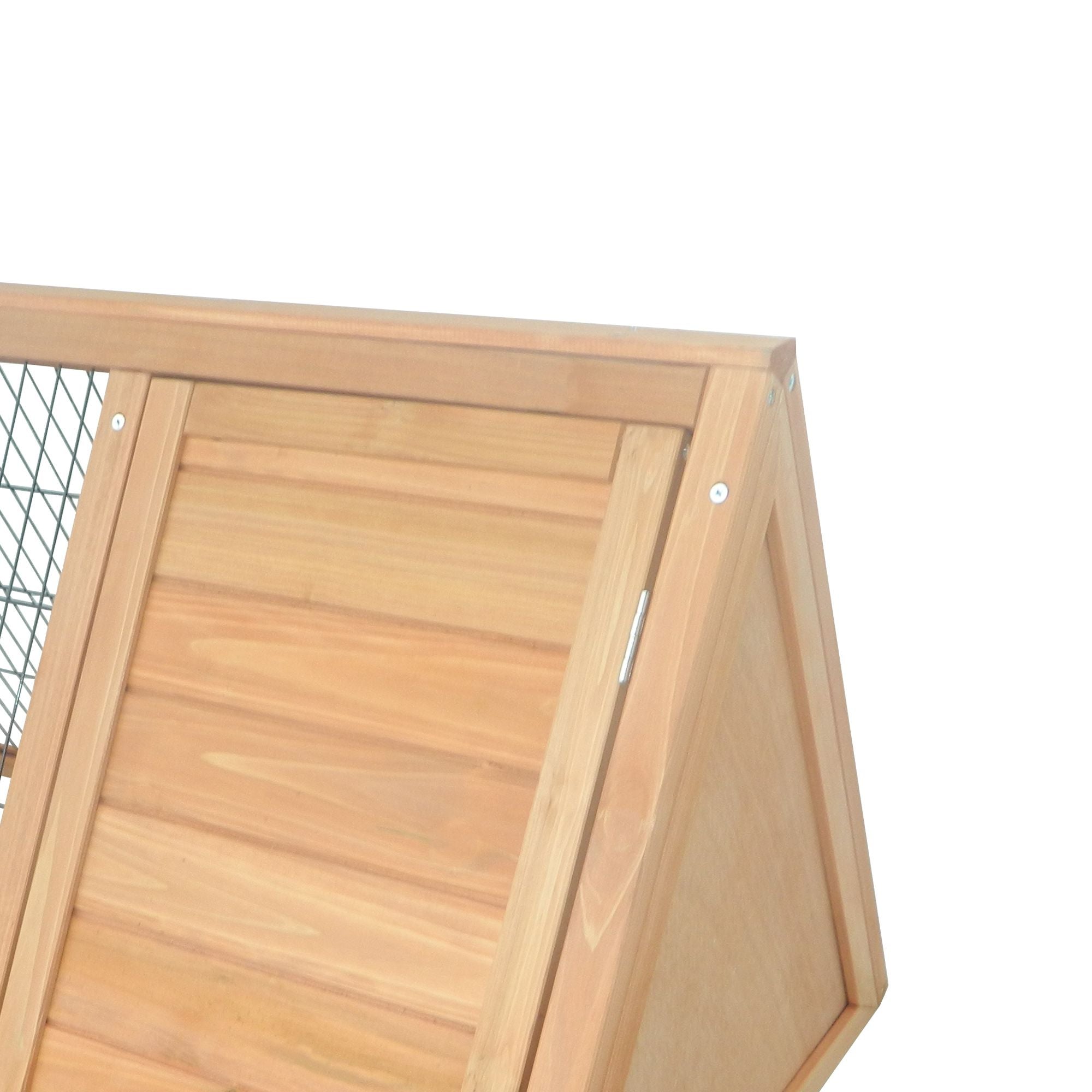 furniture-style A-Frame Rabbit Hutch with Outdoor Run & Wire Enclosure