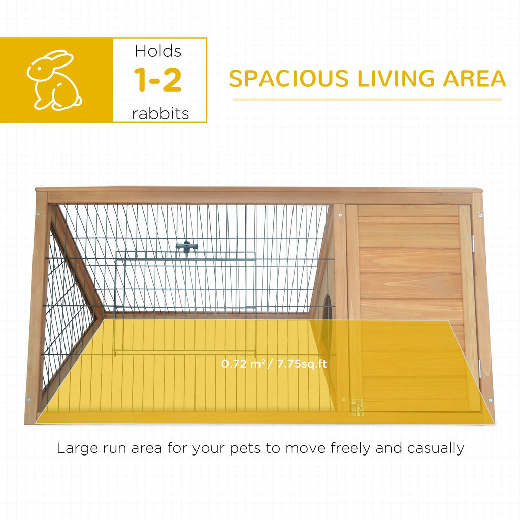 furniture-style A-Frame Rabbit Hutch with Outdoor Run & Wire Enclosure
