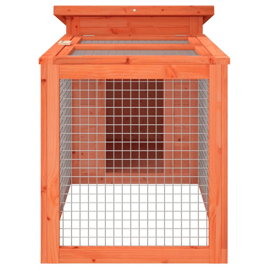 Spacious Solid Pine Rabbit Hutch with Activity Center
