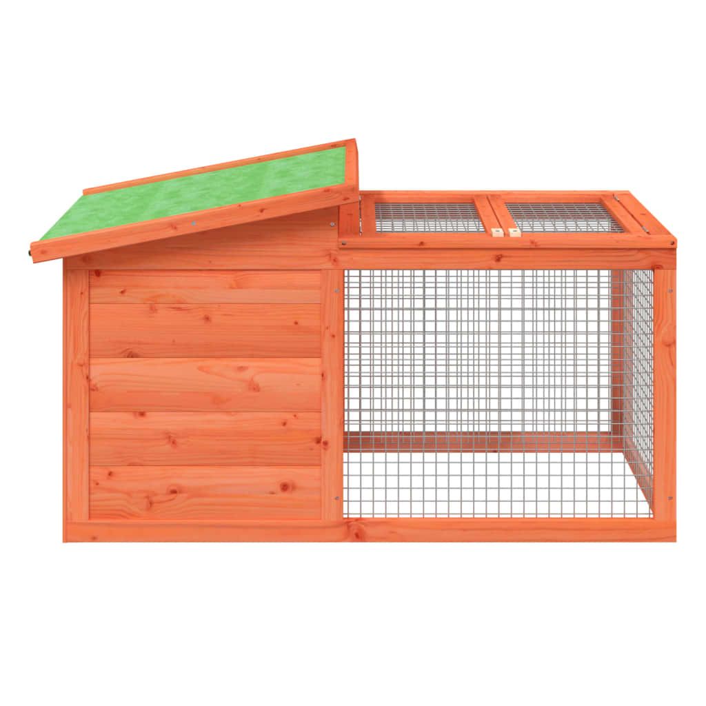 Spacious Solid Pine Rabbit Hutch with Activity Center