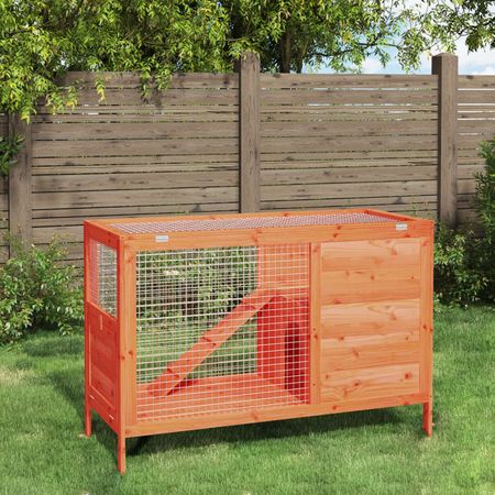Spacious Two-Tier Rabbit Hutch with Weatherproof Solid Pine furniture-style