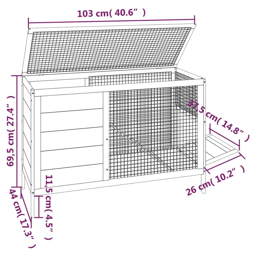 Spacious Two-Tier Rabbit Hutch with Weatherproof Solid Pine furniture-style