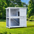 Spacious 2-Story Rabbit Hutch with Deeper No-Leak Trays & Weatherproof Fir furniture-style