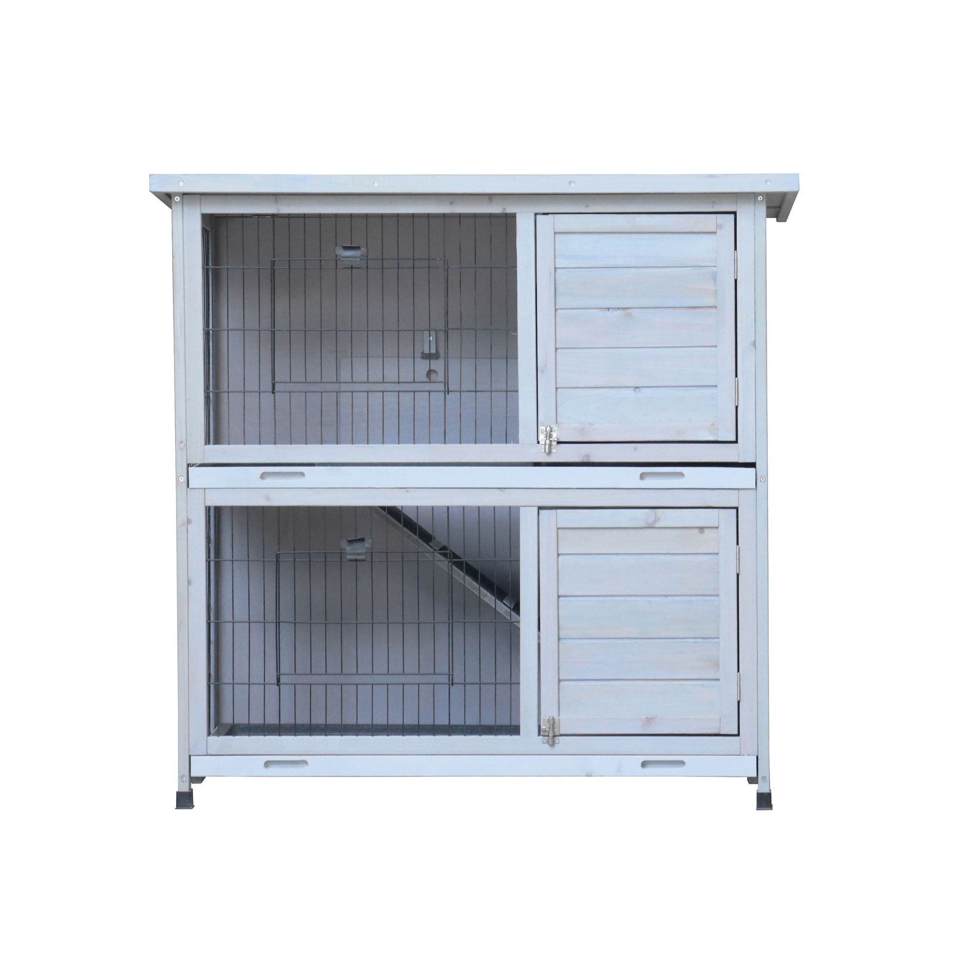Spacious 2-Story Rabbit Hutch with Deeper No-Leak Trays & Weatherproof Fir furniture-style