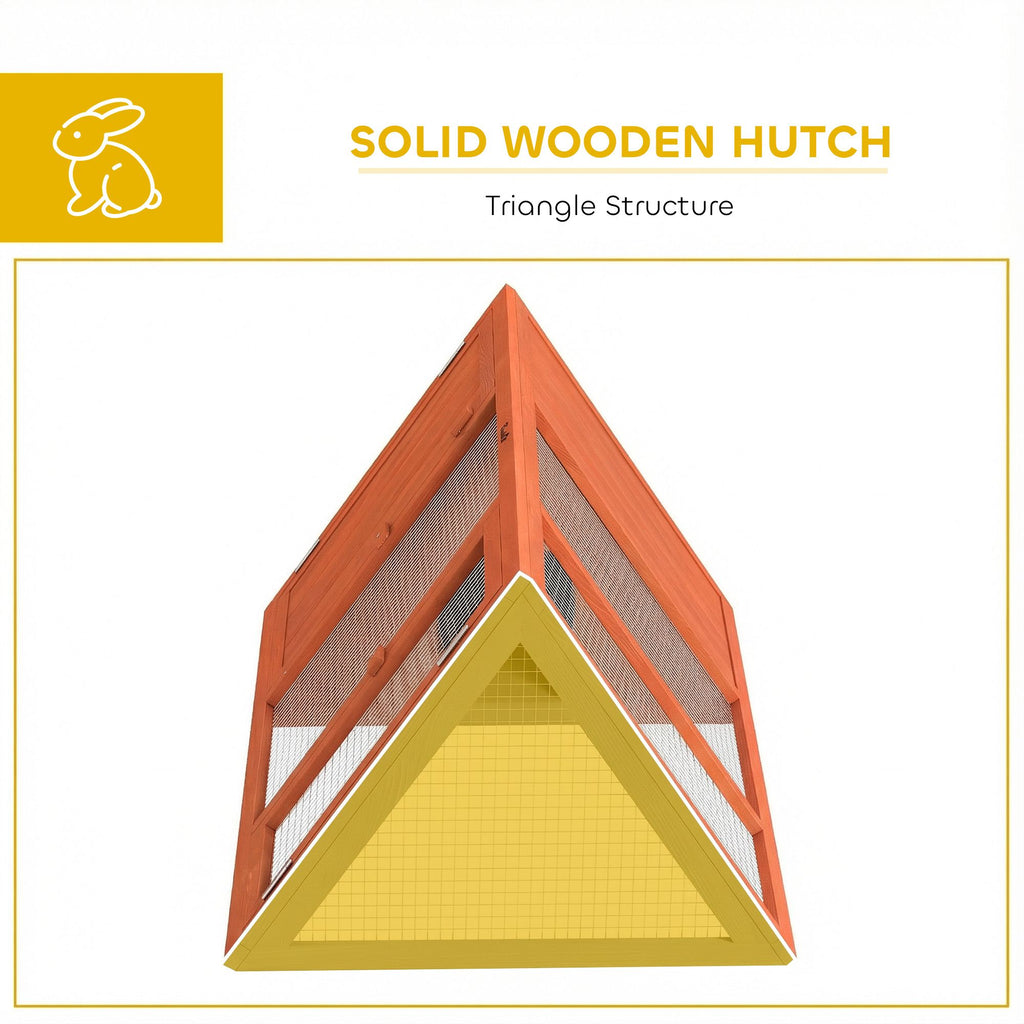 Triangular Rabbit Hutch with Run and Easy-Move Design