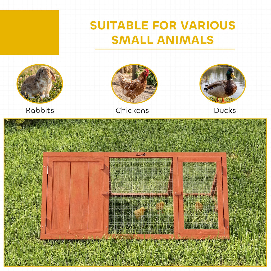 Triangular Rabbit Hutch with Run and Easy-Move Design