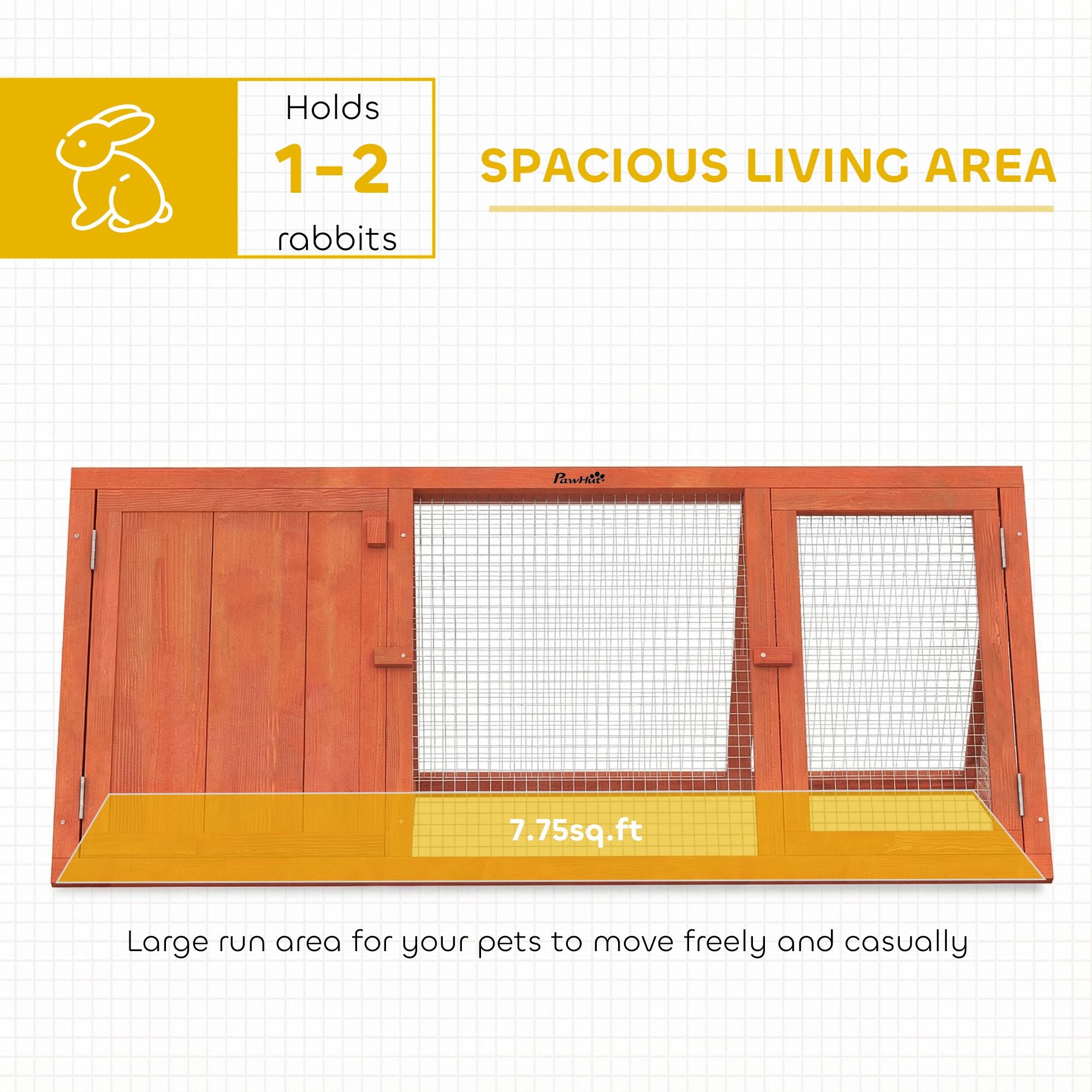 Triangular Rabbit Hutch with Run and Easy-Move Design