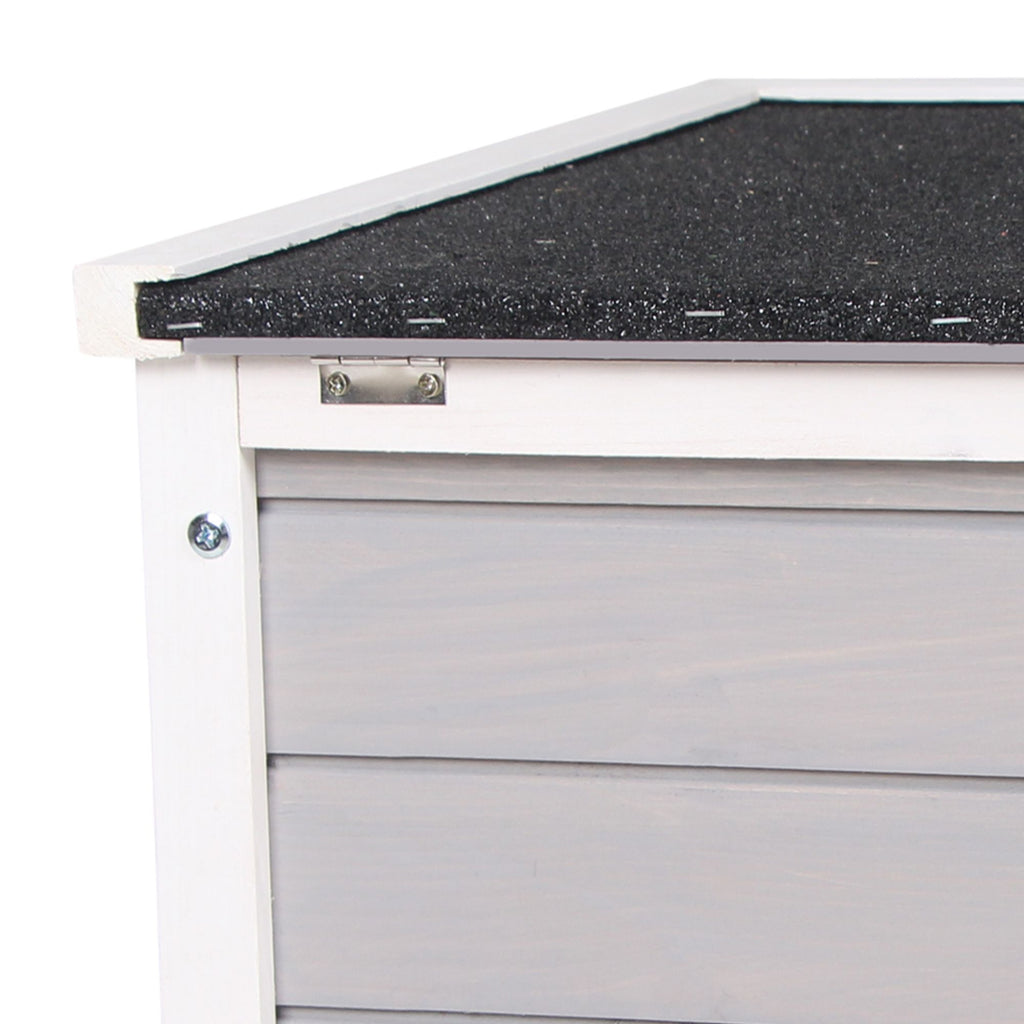 Rabbit Pen, Outdoor furniture-style Rabbit Hutch Bunny Guinea Pig Cage with water-ready Roof Gray