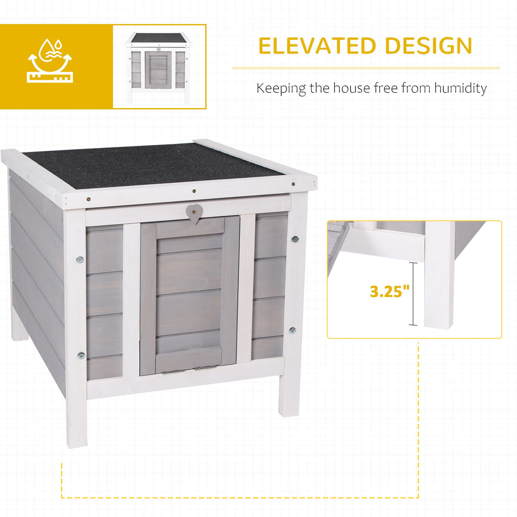 Rabbit Pen, Outdoor furniture-style Rabbit Hutch Bunny Guinea Pig Cage with water-ready Roof Gray