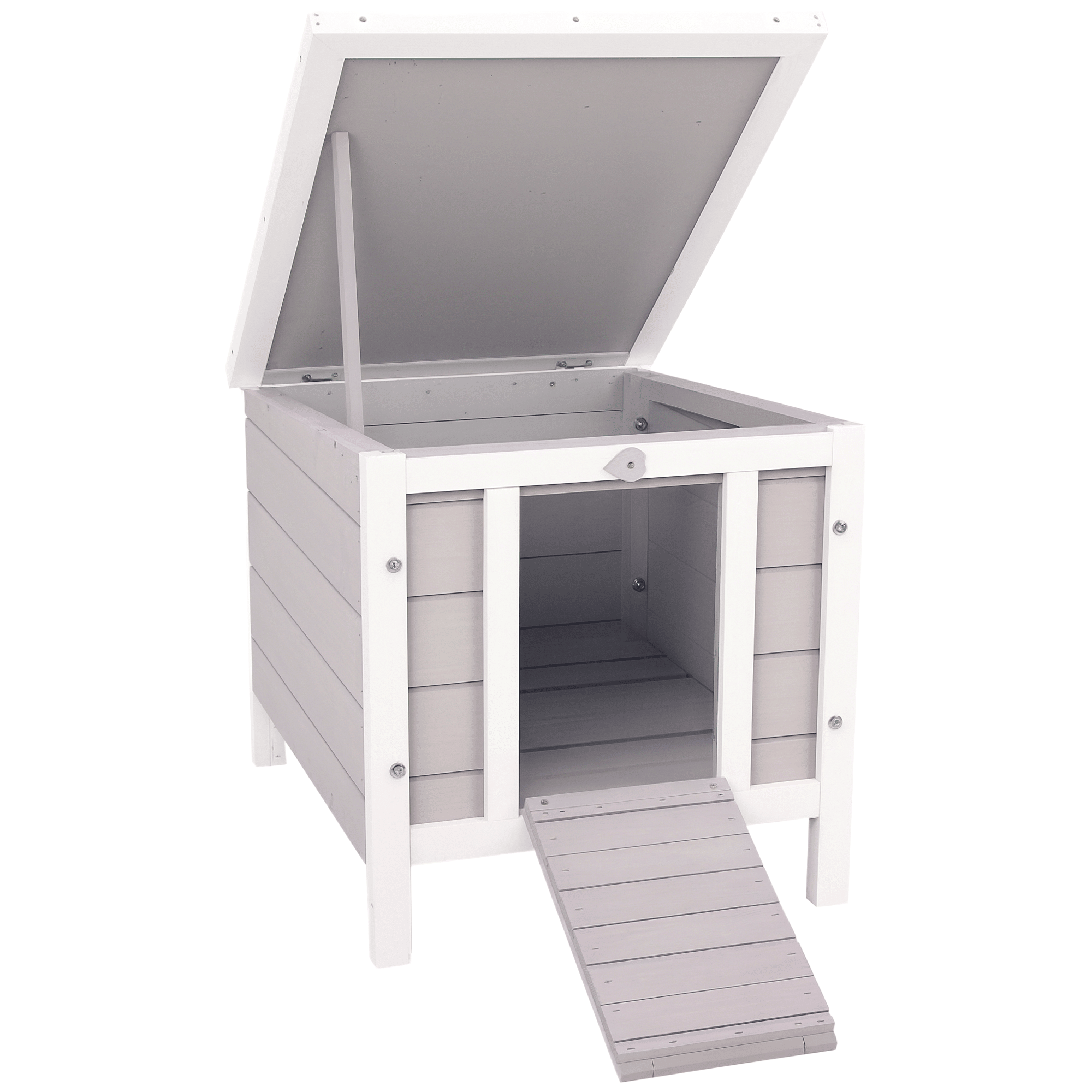 Rabbit Pen, Outdoor furniture-style Rabbit Hutch Bunny Guinea Pig Cage with water-ready Roof Gray