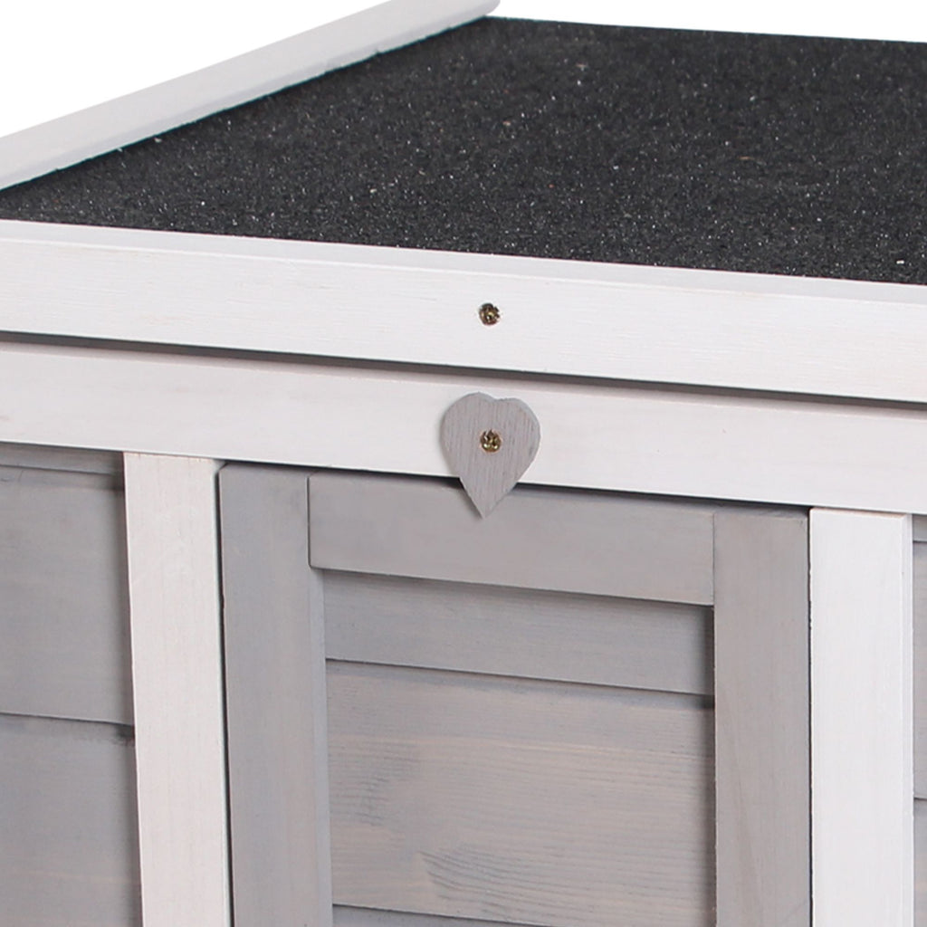 Rabbit Pen, Outdoor furniture-style Rabbit Hutch Bunny Guinea Pig Cage with water-ready Roof Gray