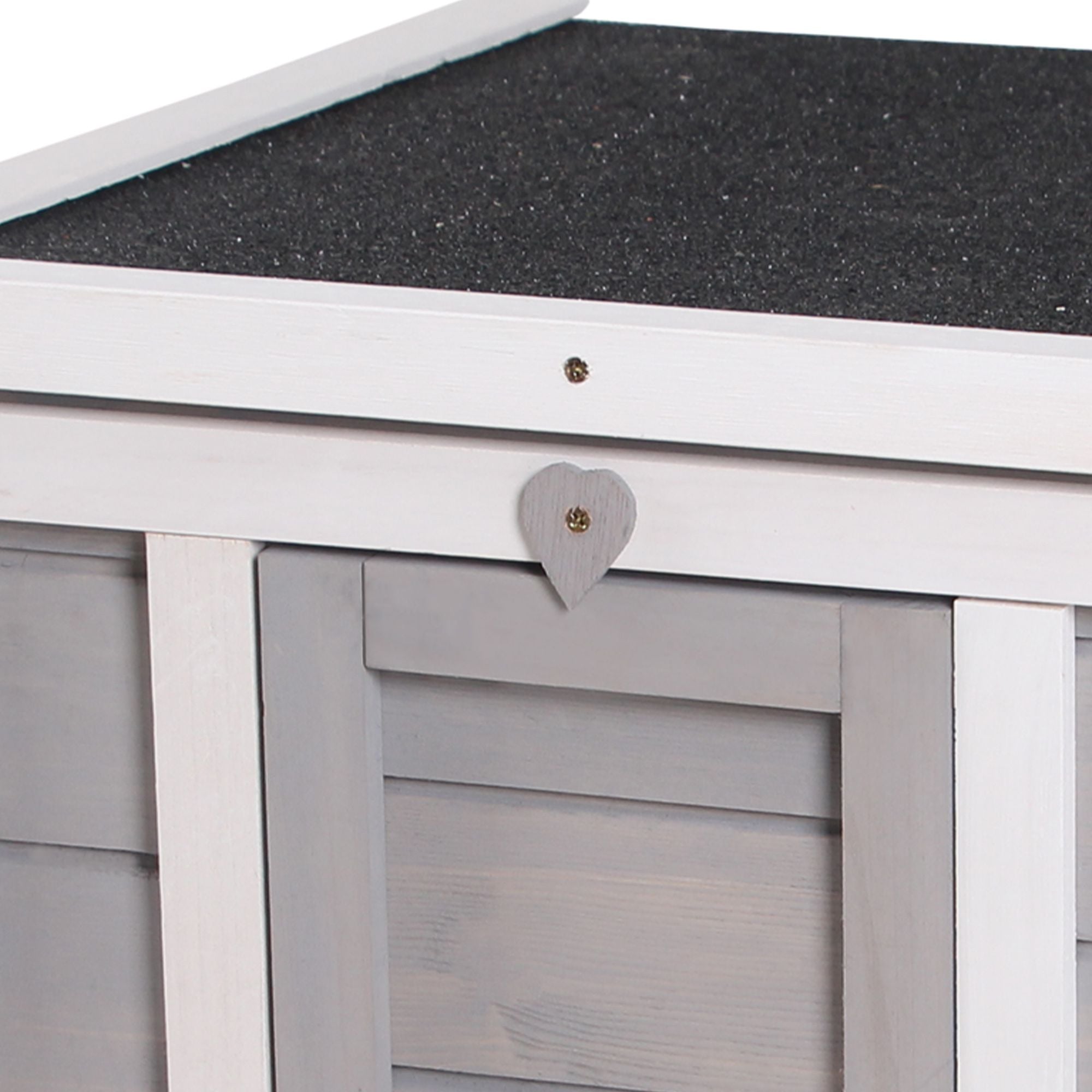 Rabbit Pen, Outdoor furniture-style Rabbit Hutch Bunny Guinea Pig Cage with water-ready Roof Gray