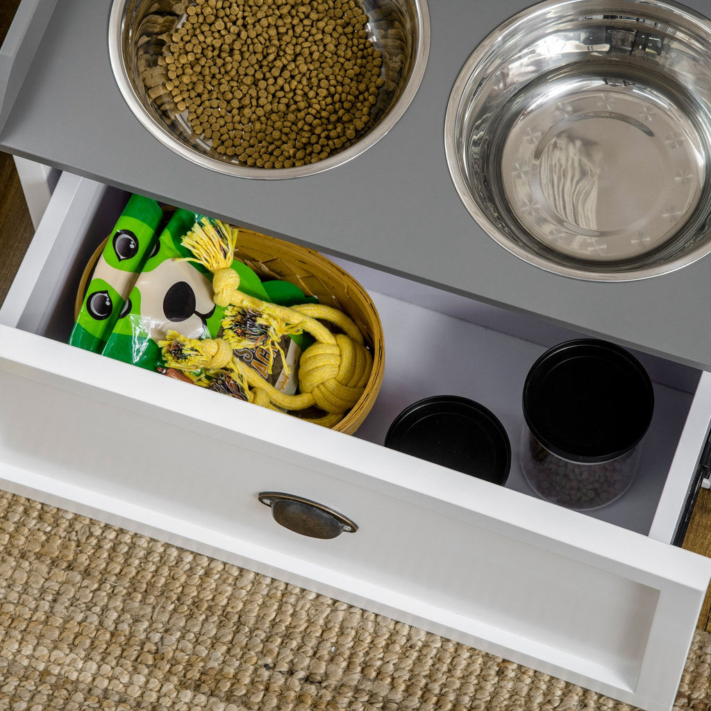 Elevate Your Dog's Dining with a Raised Feeder & Storage Drawer