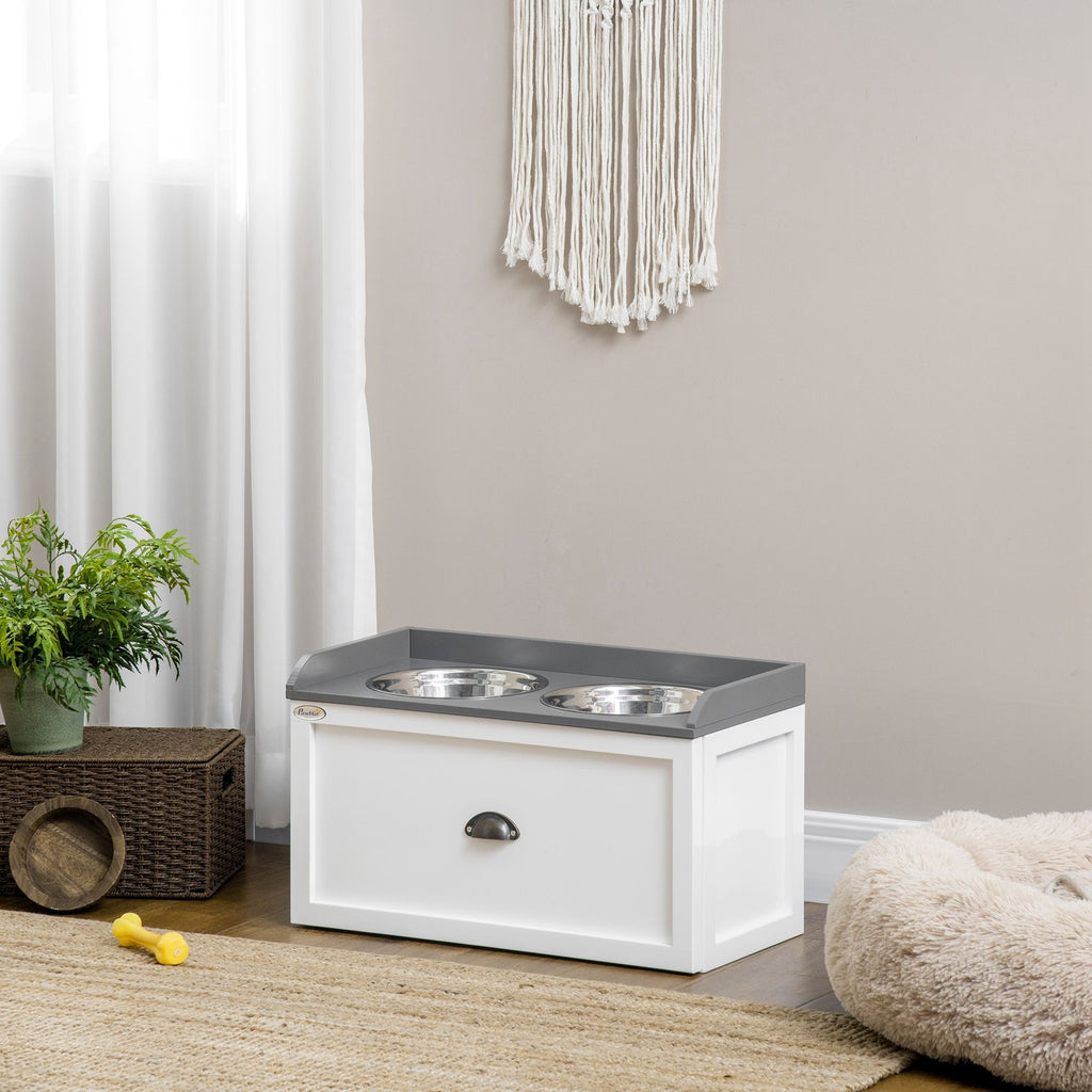 Elevate Your Dog's Dining with a Raised Feeder & Storage Drawer