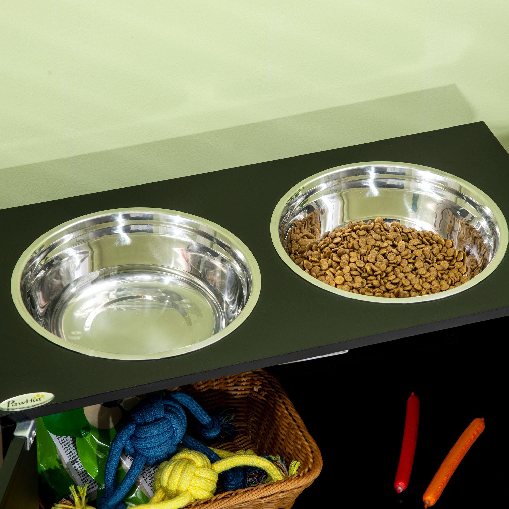 Elevate Mealtime & Organize Pet Supplies with This Raised Feeding Station