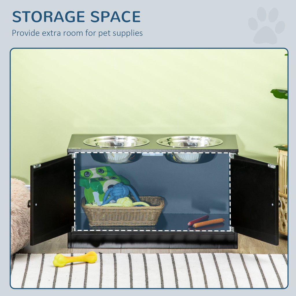 Elevate Mealtime & Organize Pet Supplies with This Raised Feeding Station