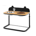 Adjustable Elevated Pet Feeder with Bamboo Tabletop and Stainless structured Bowls