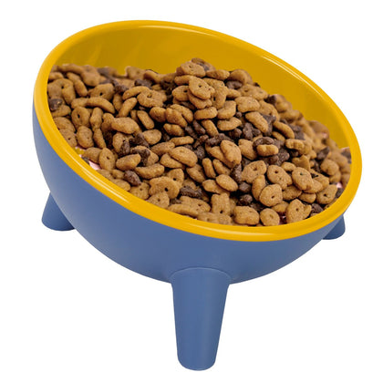 Raised Tilted Cat Food Bowl with Backflow-Resistant Water Dish