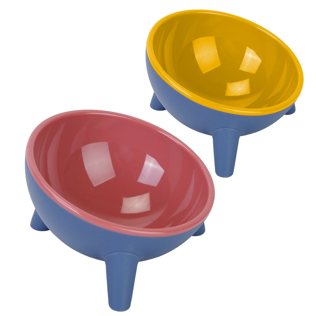 Raised Tilted Cat Food Bowl with Backflow-Resistant Water Dish