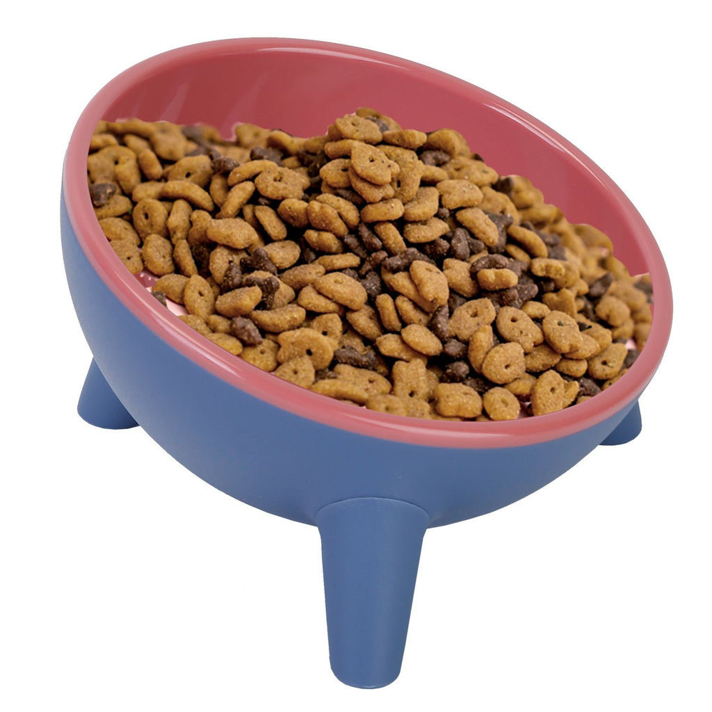 Raised Tilted Cat Food Bowl with Backflow-Resistant Water Dish