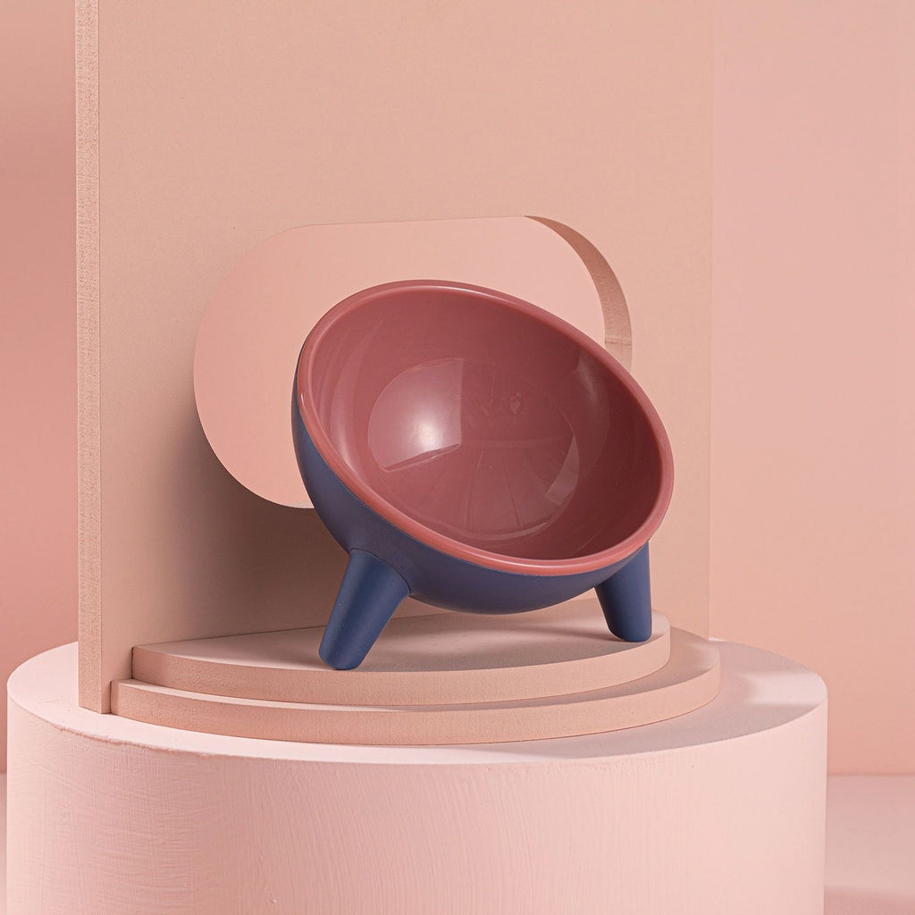 Raised Tilted Cat Food Bowl with Backflow-Resistant Water Dish