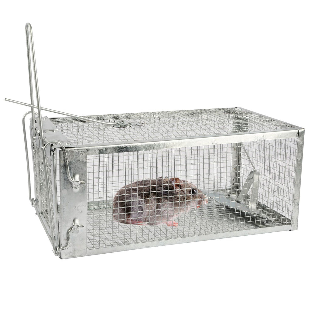 Rat Trap Cage Humane Live Rodent Trap Cage Galvanized Iron Mice Mouse Control Bait Catch with Detach