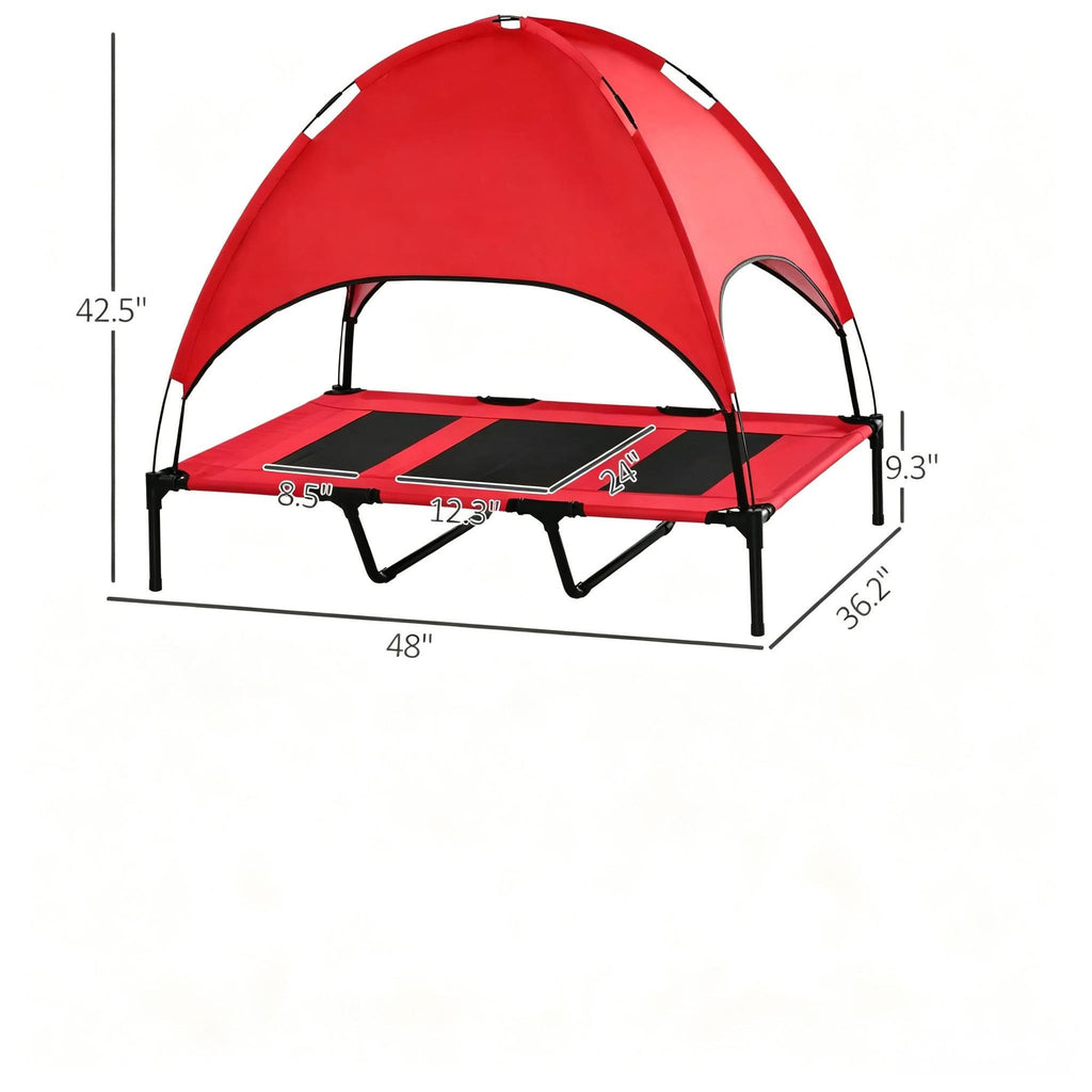 Elevated Dog Cot with UV Canopy for Large Breeds