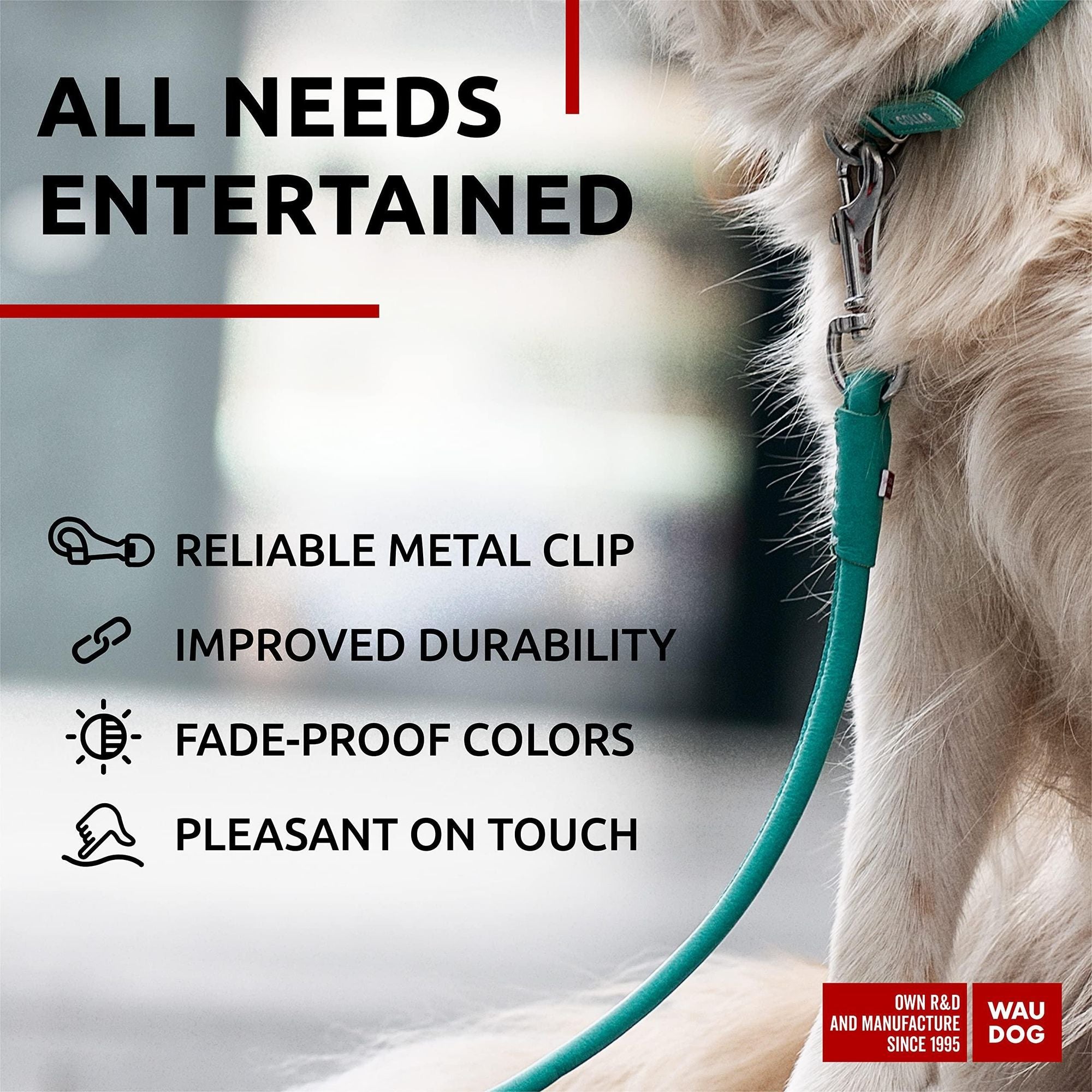Glamour Leather Dog Leash – everyday, Soft, and Stylish in 5 Sizes