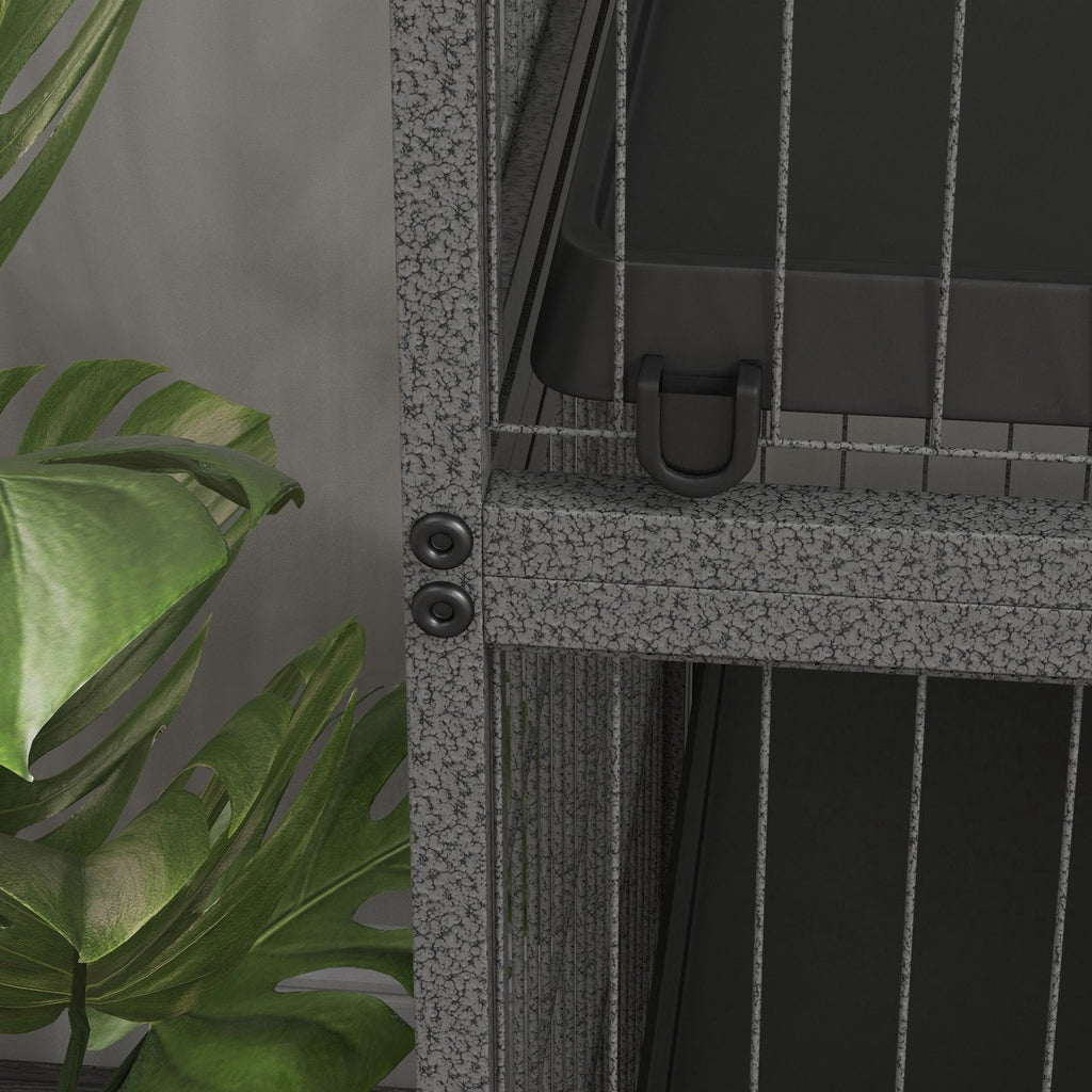 Spacious Five-Tier Rolling Small Animal Cage with Hammock and Four Doors