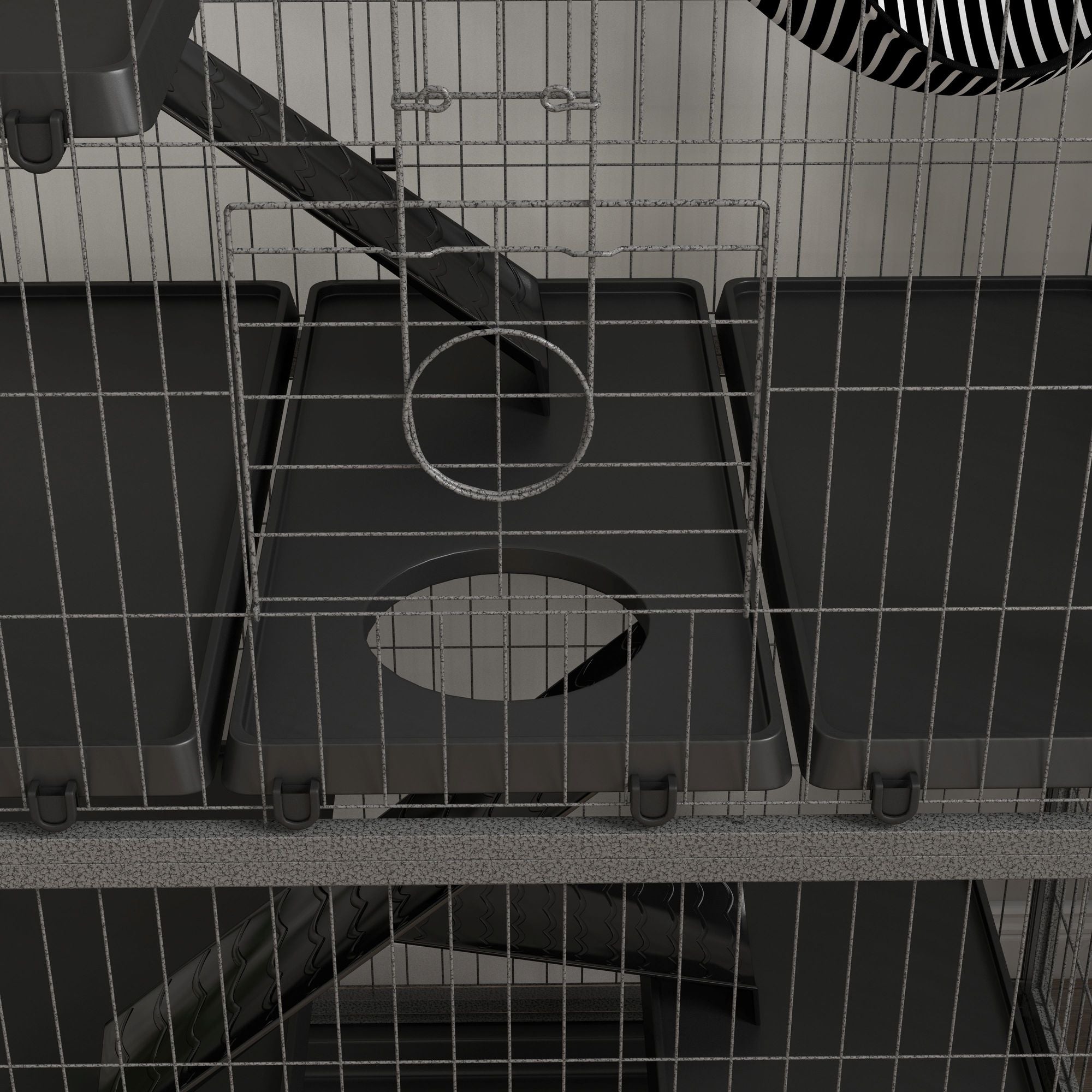 Spacious Five-Tier Rolling Small Animal Cage with Hammock and Four Doors