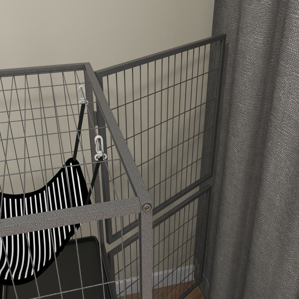 Spacious Five-Tier Rolling Small Animal Cage with Hammock and Four Doors