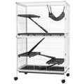 50- Rolling Pet Cage with Hammock & 4 Doors for Ferrets and Chinchillas