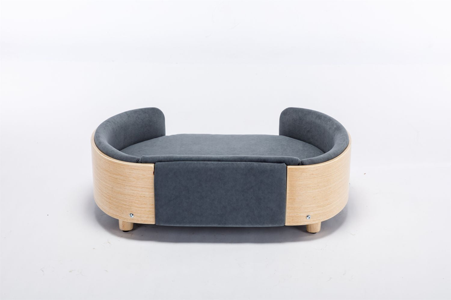 Scandinavian style Elevated Dog Bed Pet Sofa With Solid furniture-style legs and Bent furniture-style Back, Velvet Cushion
