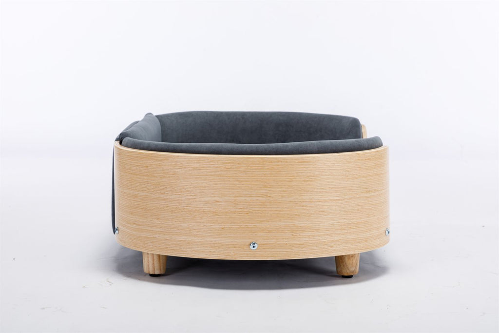 Scandinavian style Elevated Dog Bed Pet Sofa With Solid furniture-style legs and Bent furniture-style Back, Velvet Cushion