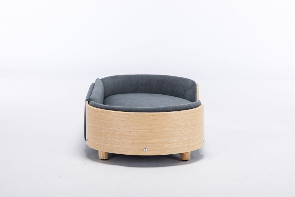 Scandinavian style Elevated Dog Bed Pet Sofa With Solid furniture-style legs and Bent furniture-style Back, Velvet Cushion