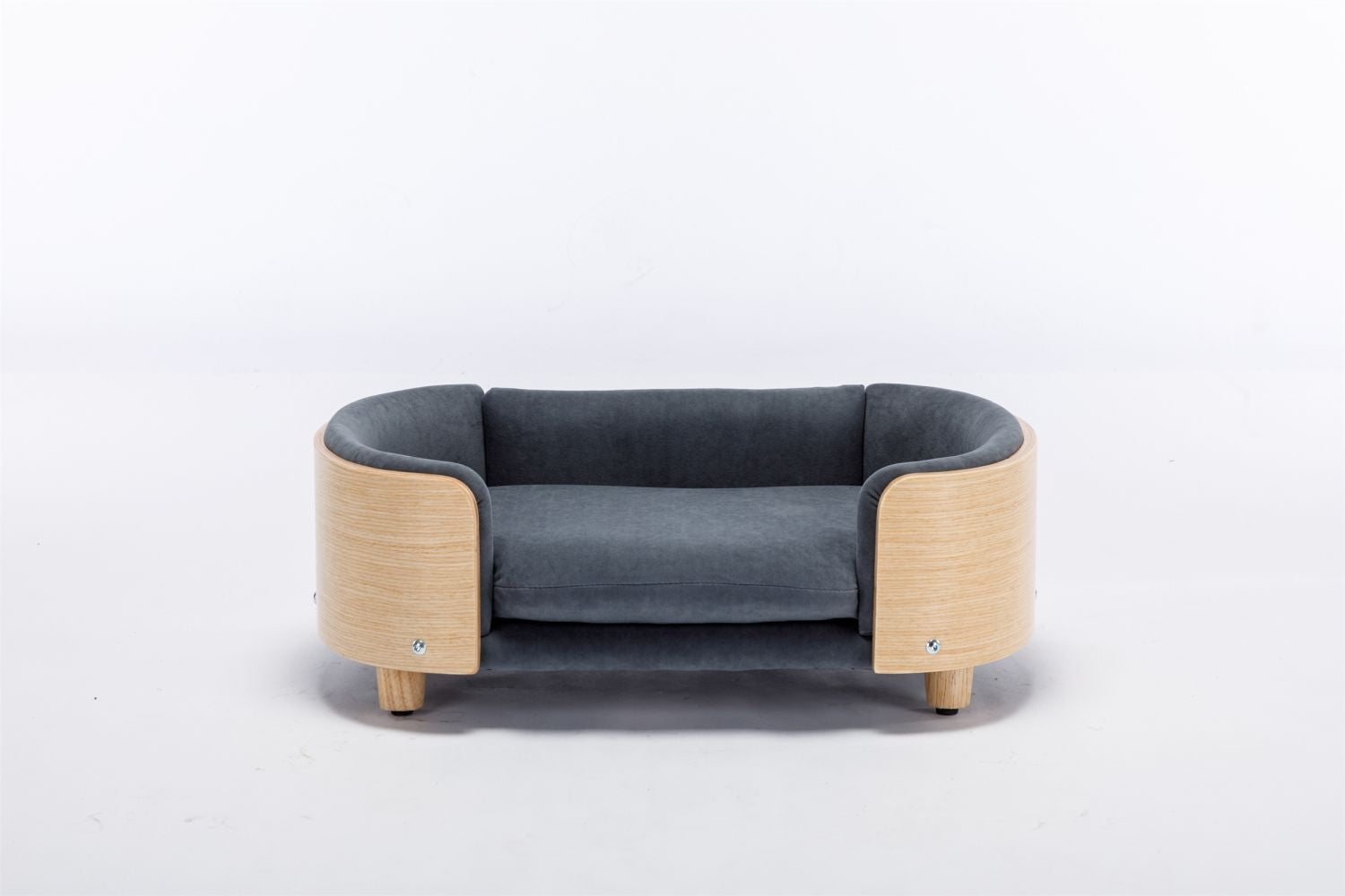 Scandinavian style Elevated Dog Bed Pet Sofa With Solid furniture-style legs and Bent furniture-style Back, Velvet Cushion