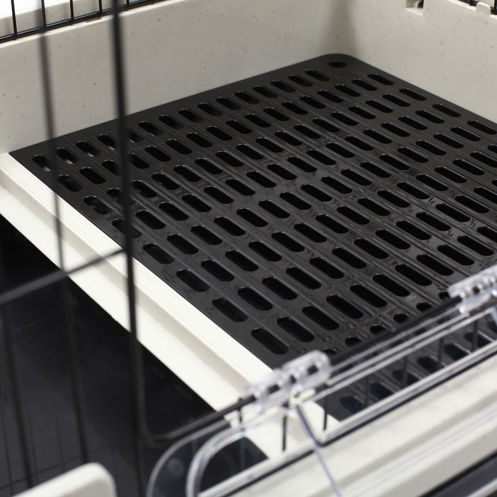 PawHut 2-Level Small Animal Cage with Wheels and Removable Tray for Bunnies, Chinchillas, Ferrets