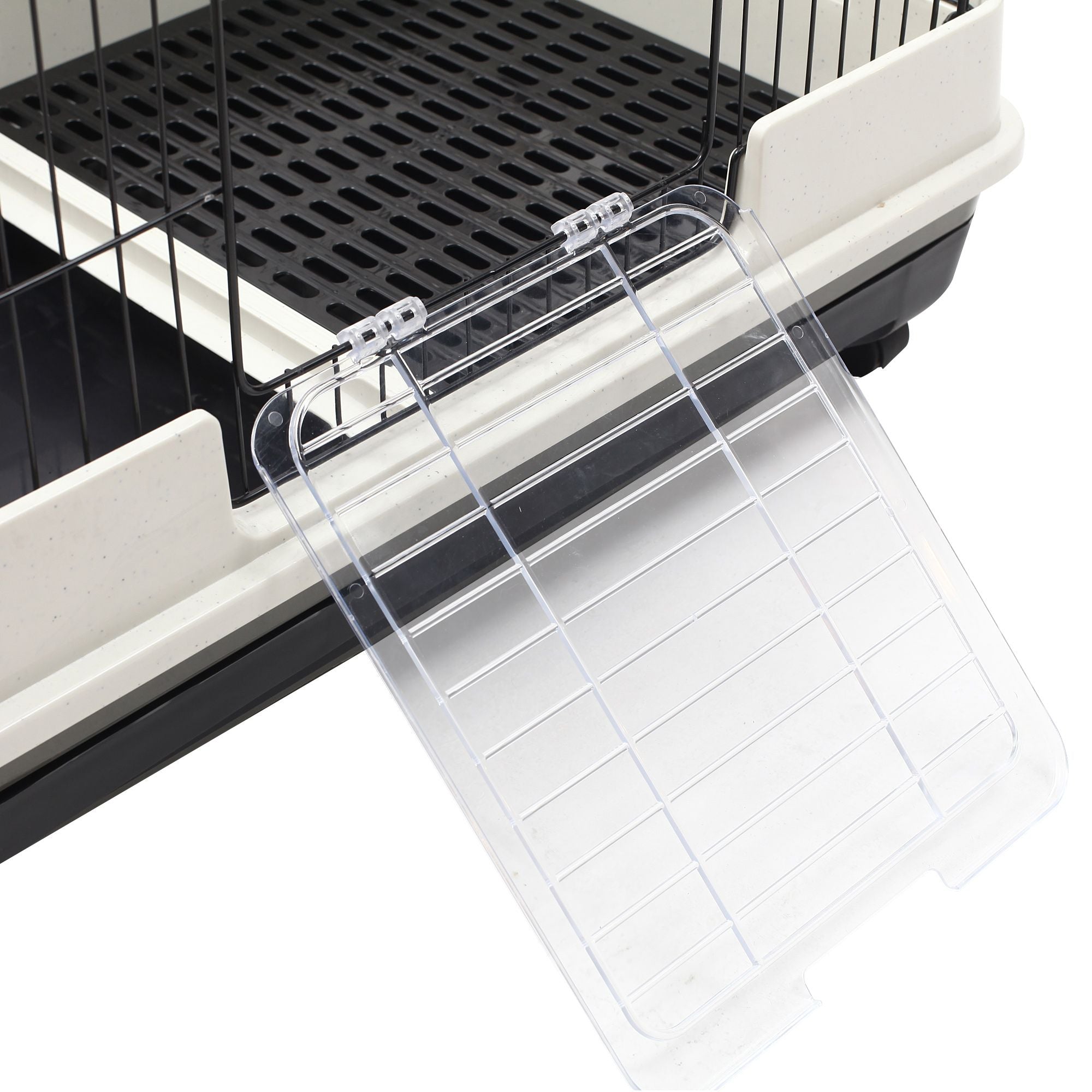 PawHut 2-Level Small Animal Cage with Wheels and Removable Tray for Bunnies, Chinchillas, Ferrets