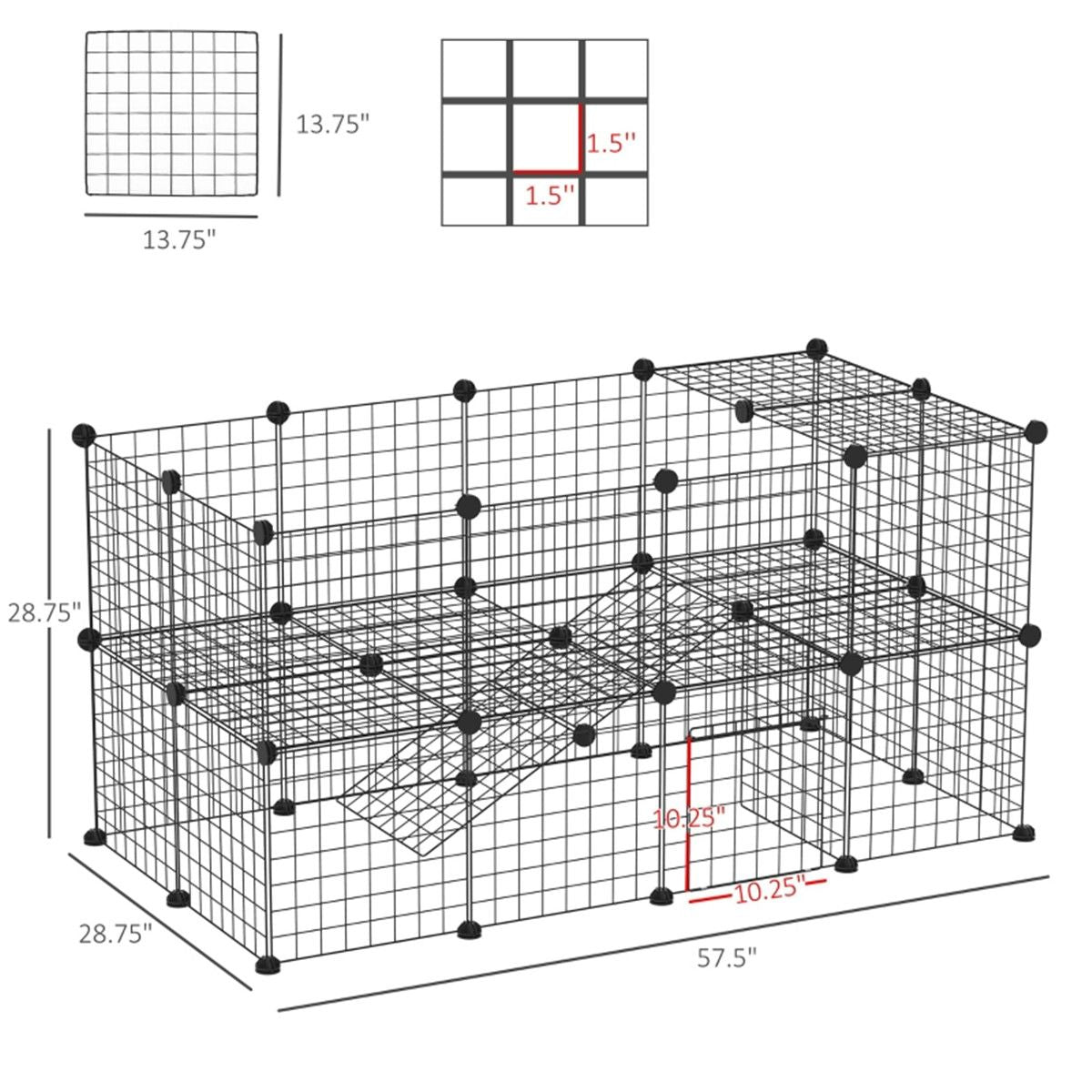 Customizable C&C Cage for Small Animals with Built-In Door