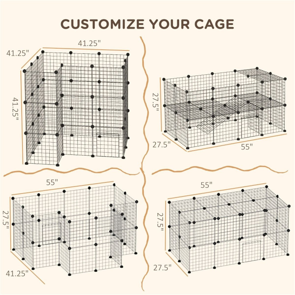 Customizable C&C Cage for Small Animals with Built-In Door