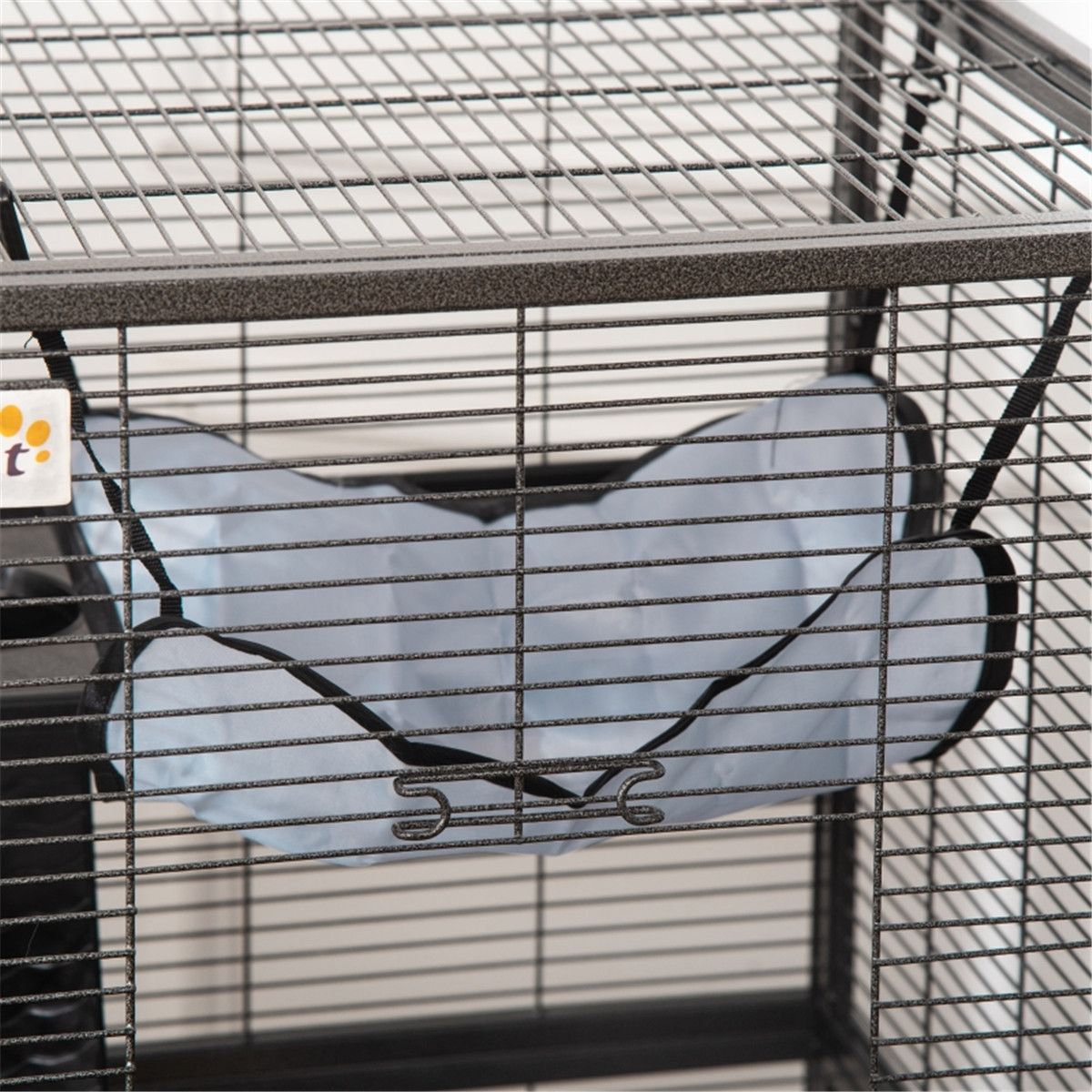 4-Tier Small Animal Cage on Wheels with Hammock & Ramp