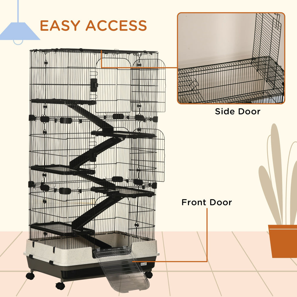 🚀 6-Tier Portable Small Animal Cage with Wheels – Easy Movement & Cleaning