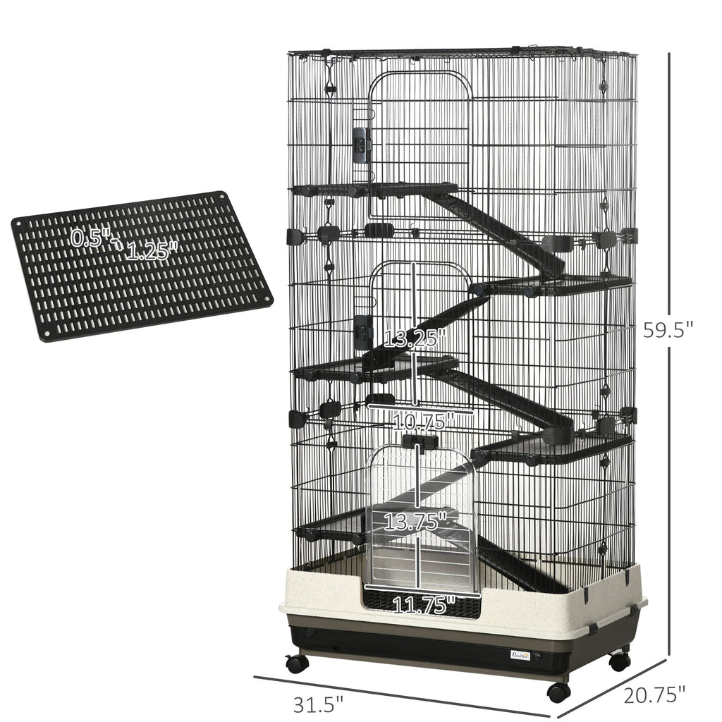 🚀 6-Tier Portable Small Animal Cage with Wheels – Easy Movement & Cleaning