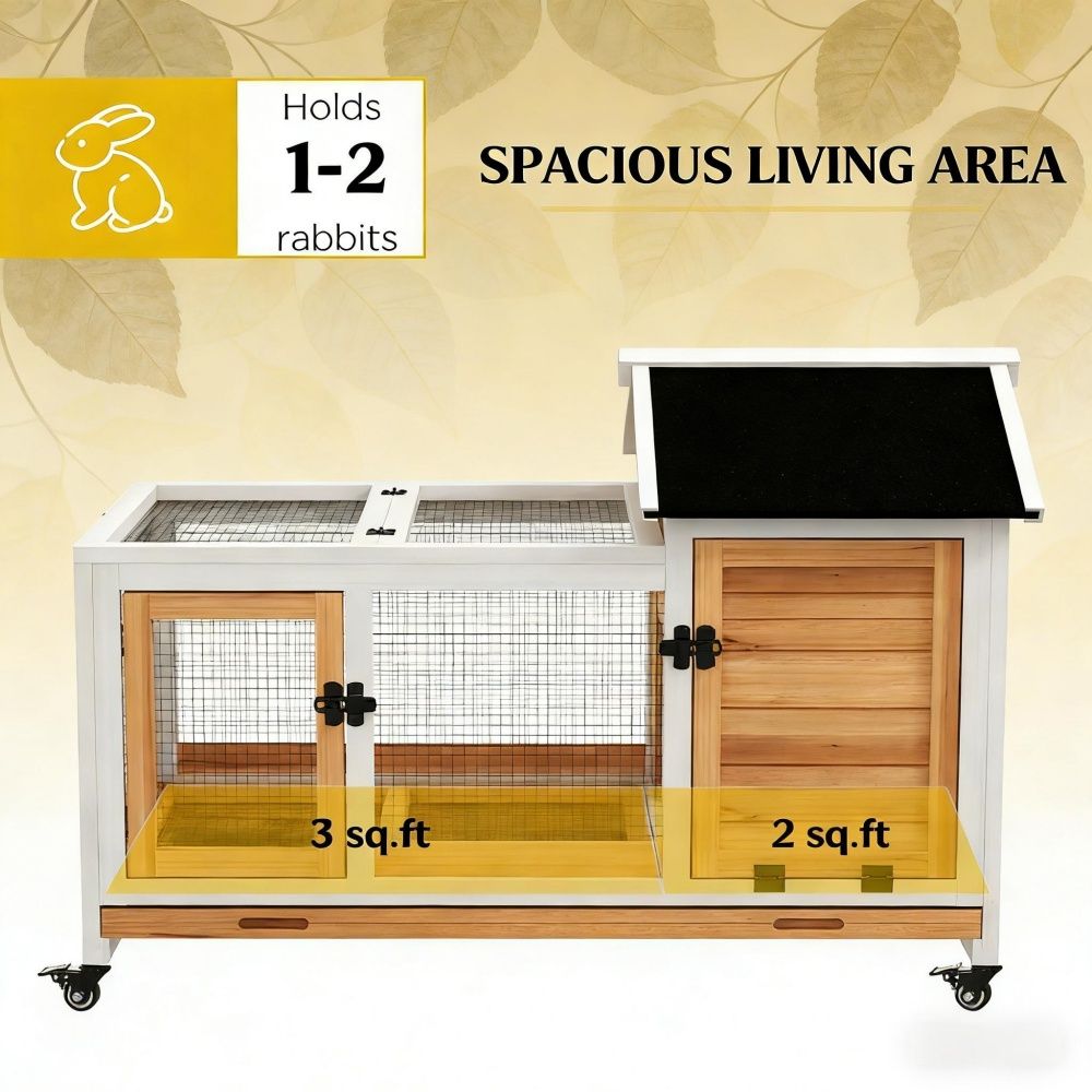 Solid furniture-style Small Animal Playpen with Removable Tray and Wheels