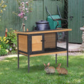 Outdoor Small Animal Hutch with Lockable Doors and Removable Tray
