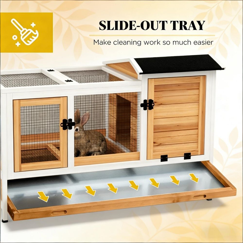 Solid furniture-style Small Animal Playpen with Removable Tray and Wheels