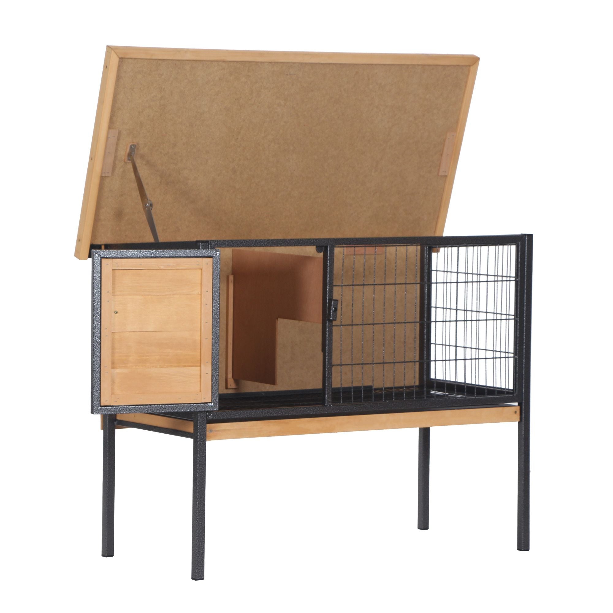 Outdoor Small Animal Hutch with Lockable Doors and Removable Tray